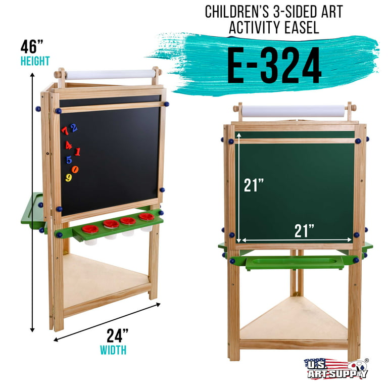 XCSOURCE Art Easel for Kids, 3 in 1 Adjustable Double Sided Drawing Board Whiteboard & Chalkboard Dry Erase Board with Paper Rol