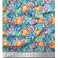 thumbnail image 1 of Soimoi Velvet Fabric Flower Watercolor Fabric Prints by Yard 58 Inch Wide, 1 of 1
