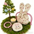 thumbnail image 4 of Sokhug Cute Bunny Ear Floral Drawstring Storage Bag, Portable Small Pouch for Accessories Easter Gift, 4 of 6