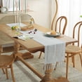 thumbnail image 4 of Tapete de mesa Wracra Rustic con dobladillo de lino, 275 x 33 cm, color gris, 4 of 7