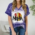 thumbnail image 2 of Mama T Shirts for Women Baseball Print Short Sleeve V Neck T-Shirt Letter Print Loose Fit Tee Shirt Tops Blouses, 2 of 5