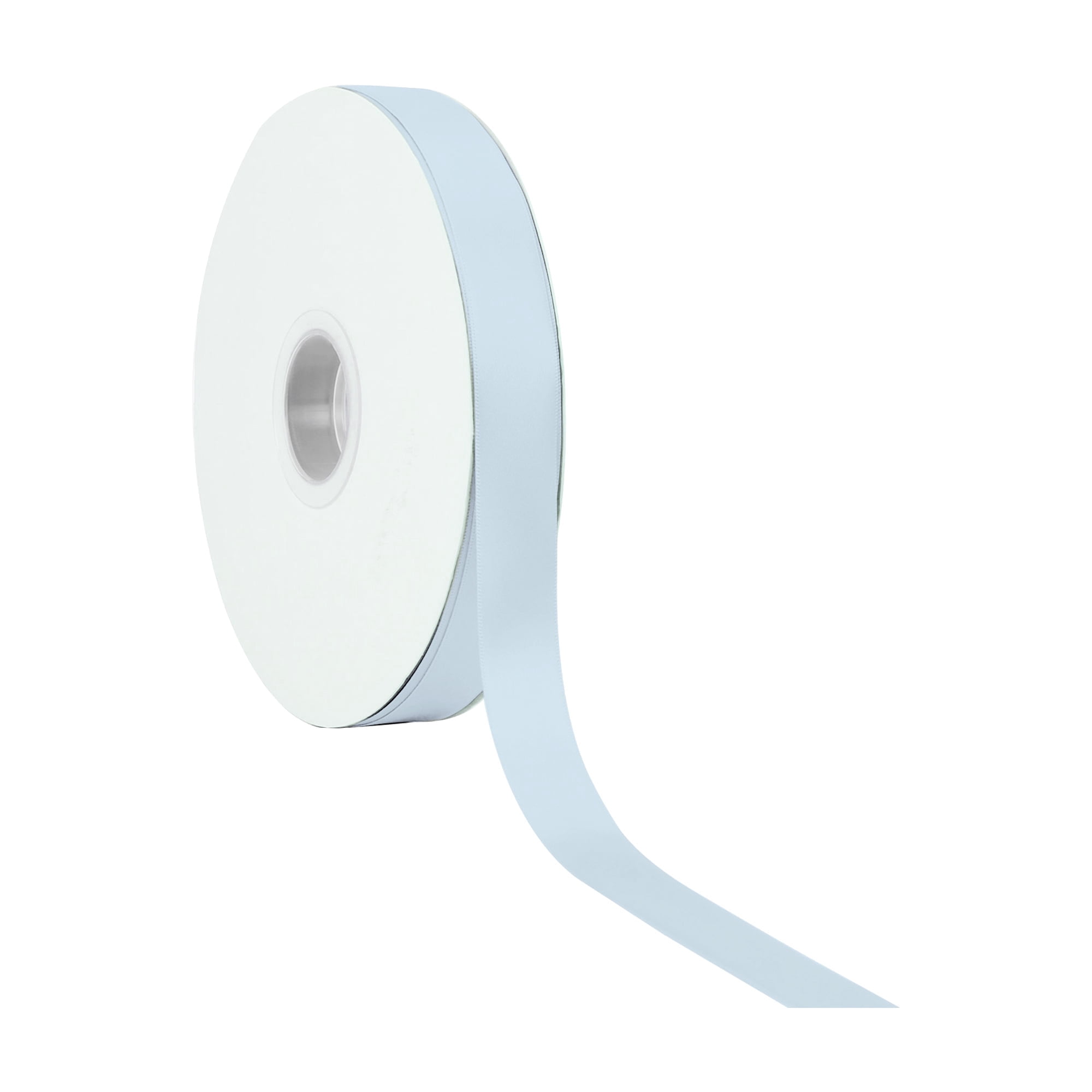 LaRibbons 7/8" Single Face Satin Ribbon, Light Blue, 100 Yard