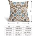 thumbnail image 4 of Brown Blue Grey Floral Pillow Covers 16x16 Set of 2 Flower Flower Block Print Decorative Throw Pillowcases Outdoor Spring Summer Farmhouse Cushion Cases Decor for Home Couch Sofa Bed, 4 of 7