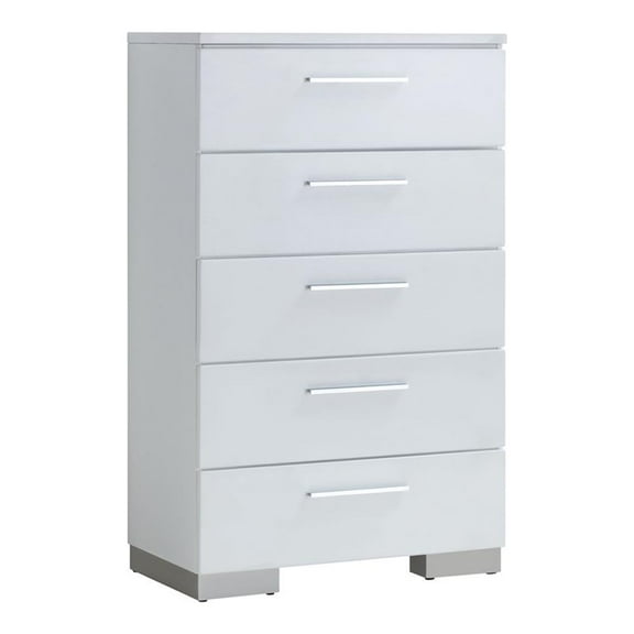 Furniture of America Krister Contemporary Wood 5-Drawer Chest in White