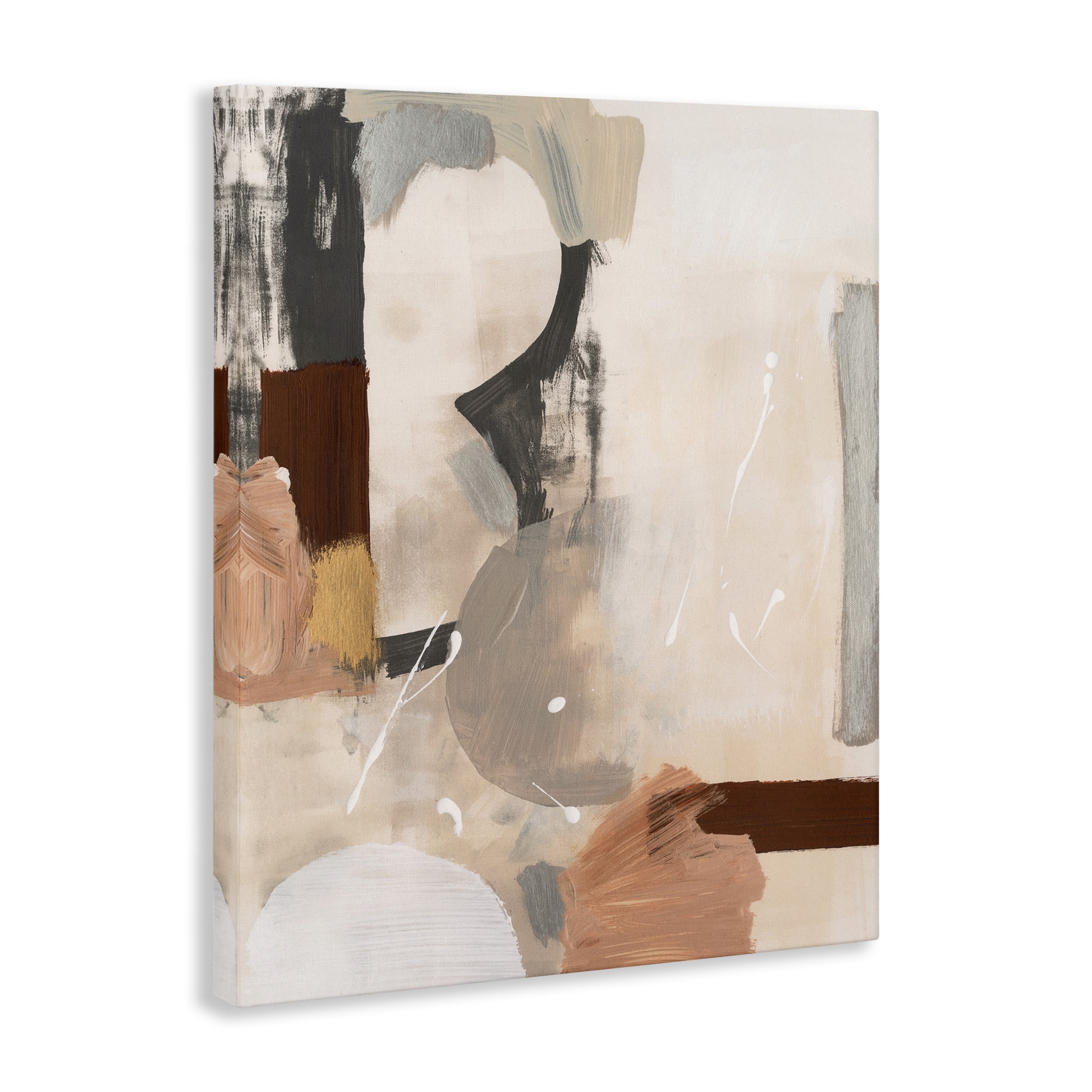 Stupell Industries Expressive Rustic Abstract Abstract Painting Gallery Wrapped Canvas Art Print Wall Art, 16 x 20