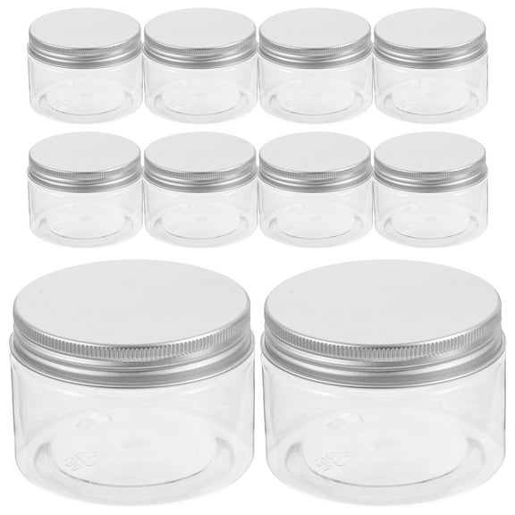PAMINGONO 10Pcs Small Jar Silver Aluminum Airtight Kitchen Food Storage Container Leak Proof