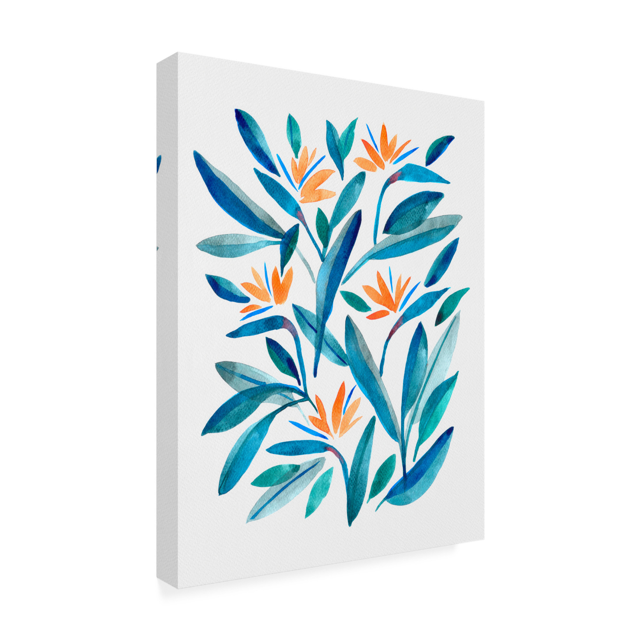 Canvas Wall Art - Cami Juncos 'Bird of Paradise Flower 1' Wall Art for Living Room, Bedroom, or Office Décor by Trademark Fine Art - 24 x 32 Inches