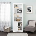 thumbnail image 5 of Pemberly Row Set of 2 Tall 6 Shelf Bookcases with 2 Shaker Doors in White, 5 of 10