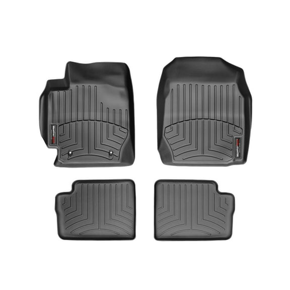 WeatherTech Custom Fit FloorLiners compatible with 2003-2008 Toyota Corolla - 1st & 2nd Row (2-pc. Rear Liner), Black