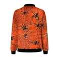 thumbnail image 4 of Kalauyu Women's Zip Up Bomber Jacket Breast Cancer Casual Printed Coat Stand Collar Lightweight Short Outwear Tops, 4 of 5