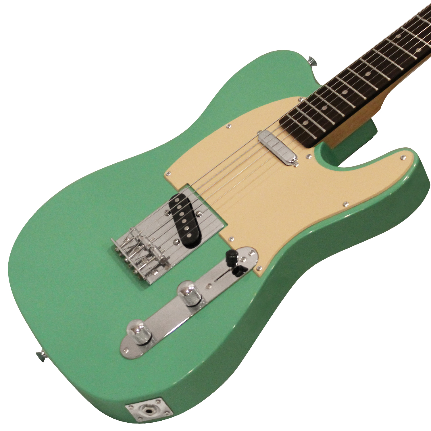 Sawtooth Surf Green ET Series Electric Guitar with Aged White Pickguard  Includes: Gig Bag, Amp, Picks, Tuner, Strap, Stand, Cable, and Guitar  Instructional