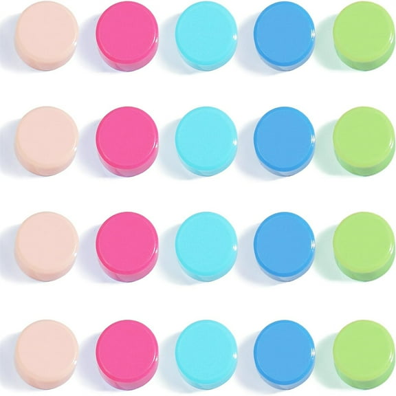 Fridge Magnets, 20 Pack Strong Refrigerator Magnets - Heavy Duty Small Round Magnets for Whiteboard Office Home, Cute Mini Magnet with 5 Colors for Locker Classroom Organization