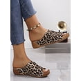 thumbnail image 5 of Thick-Soled Platform Roman Sandals For Women With Round Toe Snake Print Fish Mouth Flat And High-Heeled Slippers Summer New Korean Version, 5 of 7