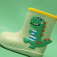 thumbnail image 2 of Botas de lluvia impermeables Patrón de dibujos animados lindo Zapatos de lluvia EVA de fondo suave para niños Niños Verde 15 cm / 8,9 pulgadas, 2 of 5