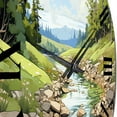 thumbnail image 3 of Designart "Silver Stream Coastal Creek painting II" Landscapes Oversized Wall Clock, 3 of 5