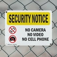 thumbnail image 5 of (2 Pack) No Camera No Video No Cell Phone OSHA Security Notice Sign 24 Inch X 18 Inch Indoor / Outdoor Rust-Free Aluminum Metal Signs for Workplace, Workshop, and Construction Site,, 5 of 8