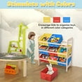 thumbnail image 2 of Toy Organizer Kids Furniture Set Storage Unit with 9 Removable Non-Woven Fabric Bins, 2 of 9