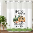 thumbnail image 3 of Camping No Hook Shower Curtain Waterproof, Bathroom Curtains with Snap in Liners and See Through Top Window, Fall Summer Nature Forest Car Tree Moon Hotel Style Bathtub Curtains Shower 66"Wx72"L, 3 of 8