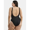 thumbnail image 4 of No Boundaries Women's Ribbed One Piece Swimsuit, Sizes XXS-XXL, 4 of 5