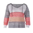 thumbnail image 3 of Women‘s Hooded Sweater Rib Knitted Long Sleeve Loose Fitting Pullover with Hood, 3 of 6