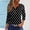 3-Black, variant on Women's Hoodless Sweatshirt Pink Polka Dot Print Casual Blouse Women's 3-Button 3/4 Sleeve Top Women Blending Sweatshirt