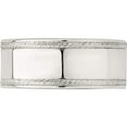 thumbnail image 4 of Sterling Silver 8mm Designed Edge Band (Size 9) Made In India qdeb080-9, 4 of 5