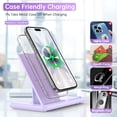 thumbnail image 5 of Wireless charger, 3 in 1 Wireless Charging Station for iPhone 15/14/13/12/11/Pro/Pro Max/XS, Sumsung Galaxy S23 S22 S21 S20, 18w Fast Charger Stand for iWatch 8/7/6/5/4/3, Airpods 3/2/Pro (Purple), 5 of 9