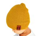 thumbnail image 2 of Otoño e invierno 11 Gorro de punto con etiqueta de cuero Gorro de lana para padres e hijos Gorro cálido con protección para las orejas Gorro de moda, 2 of 5