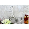 thumbnail image 3 of Kingston Brass KS7791ALBS English Country Kitchen Bridge Faucet with Brass Sprayer, Polished Chrome, 3 of 4