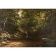 thumbnail image 3 of George Hetzel 14x11 Black Modern Framed Museum Art Print Titled - Waterfall in the Forest (1865), 3 of 5