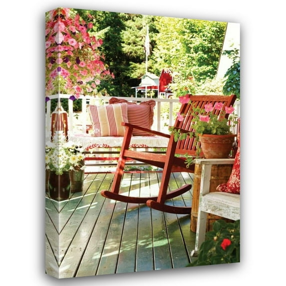Philip Clayton-Thompson 17x24 Gallery Wrapped Canvas Wall Art Titled - Rocker on the Porch I