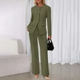 thumbnail image 5 of Xingpeng Women's Wide Leg Pants Suit Set 2026 Fall Business Casual Blazer and Trousers with Pockets Two Piece Green S, 5 of 9