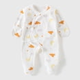 thumbnail image 2 of 3-6 Months Newborn Footed Sleeper Gown With Mitten Cuffs Cotton Side Baby Footed Print Infant Play For 0 6 Months Boys And Girls Baby Romper Pajamas Crawling Clothes, 2 of 6