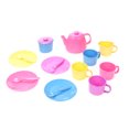 thumbnail image 3 of TFixol Portable Tea Set with Carrycase Pastel Colours Plastics Toys for Children Kids, 3 of 7