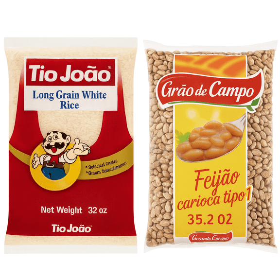 Tio Joao Long Grain White Rice 32 oz   Grao de Campo Carioca Beans 35.2 oz