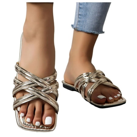 

Ediodpoh Hot Sandals Women Teen Slippers for Girls Beach Sandals Girls Sandals Women Sandals Platform Sandals Summer Sandals Gold 8.5(41)