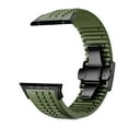 thumbnail image 3 of Silicone Watch Band Compatible with Apple Watch 42(Series 1/2/3)/44/45/46/49mm, Stainless Steel Black Color Metal Folding Clasp, for iWatch Series 10 9 8 7 6 5 4 3 2 1 SE Ultra, Green, 3 of 7