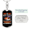 thumbnail image 2 of Ashes To Ashes Swivel Keychain Dog Tag Stainless Steel or 18k Gold, 2 of 8