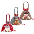 thumbnail image 1 of Wosthever 3 piezas lindas bolsas de regalo de tela reutilizables ambiente decoraciones navideñas amplia gama de usos cordón de dibujo Kits de decoración para fiestas, 1 of 6