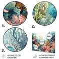 thumbnail image 3 of DESIGN ART Designart "Vibrant Coral Reef III" Modern Landscape Beach Metal Wall Art 40 in. wide x 30 in. high, 3 of 5