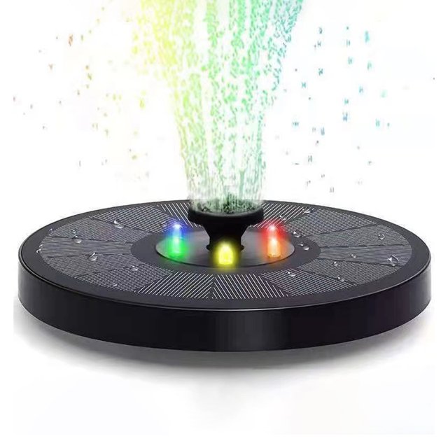 Fuente Solar de 3W - Bomba Solar para Estanque con Luz LED - para Estanque o Fuente de Jardín