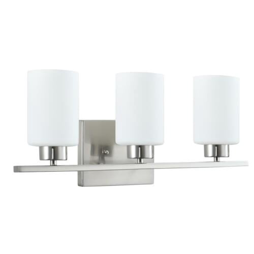 Diodesy 3-Light Bathroom Light Fixtures, Brushed Nickel Vanity Light, Wall Lights with Frosted Shade, Bathroom Wall Lamp for Mirror Kitchen Bedroom Hallway Living Room Hallway Cabinet