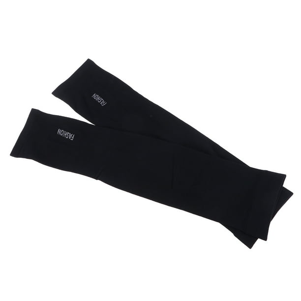 Mangas de protección solar de seda de hielo unisex, a la moda, para exteriores, pesca, protección solar UV, para hombres y mujeres (negro)