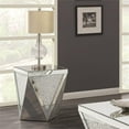 thumbnail image 3 of Amore Square Mirrored Acrylic Crystal Side End Table Silver, 3 of 4