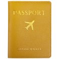 thumbnail image 2 of Funda para pasaporte PU Unisex para viajes (juego de etiquetas de equipaje con soporte para pasaporte de jengibre), 2 of 8