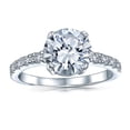 thumbnail image 3 of Bling Jewelry Womens Classic 4CT CZ Round Solitaire Engagement Ring .925 Sterling Silver Cubic Zirconia Thin Pave Band, 3 of 8