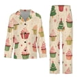 thumbnail image 3 of PoBuds Women's Long Sleeve Flannel Pajama Set Sleepwear Snow Cake Gift Christmas L, 3 of 5