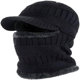 Huankd Hooded Scarf Hat Knit Balaclava Women Beanie Skull  display picture 2