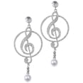 thumbnail image 3 of Here's a polished and engaging product description for your **Silver Music Note Drop Earrings**:\n\n \n\n🎶 **Elevate Your Style with Melodic Flair!**, 3 of 4