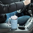 thumbnail image 5 of 30 oz Tumbler with Lid and Straw Christmas Snowflakes Blue Water Bottle Insulated Cup with Handle, Stainless Steel Water Cup Fits in Car Cup Holder, 5 of 6